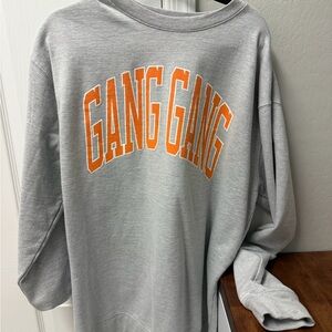 Theo Von Merch Gray Sweatshirt with Orange Lettering